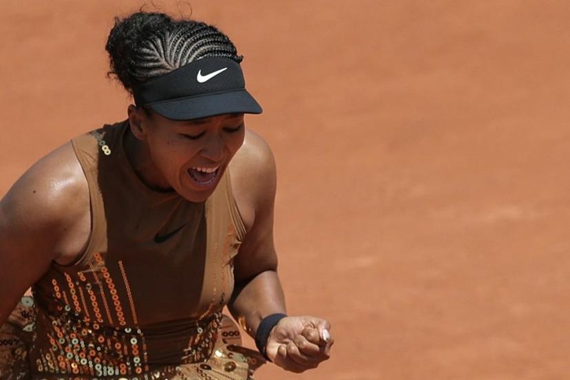 Japan's Naomi Osaka reacts after a point against Croatia's Donna Vekic during their women's singles match on day 5 of the French Open tennis tournament on Court Simonne-Mathieu at the Roland-Garros Complex in Paris on May 28, 2026. Thomas SAMSON / AFP