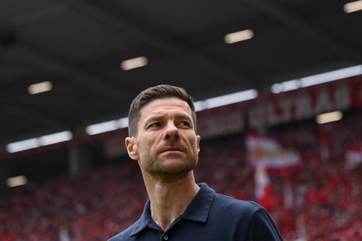 Bayer Leverkusen's Spanish head coach Xabi Alonso is pictured prior to the German first division Bundesliga football match between Mainz 05 and Bayer Leverkusen in Mainz, western Germany, on May 17, 2025. Kirill KUDRYAVTSEV / AFP