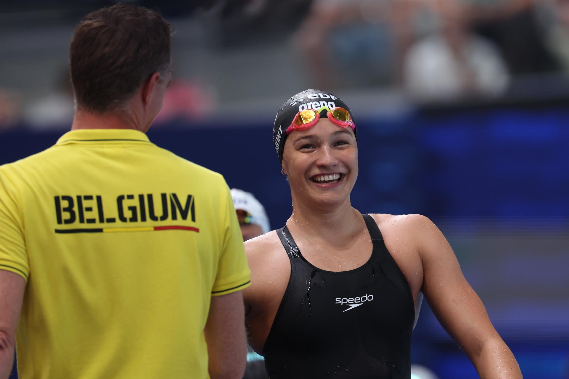 Belgian Sarah Dumont pictured during the semifinals of the Women's 200m Butterfly on the sixth day of the European Aquatics Championships in Paris, France on Saturday 15 August 2026. BELGA PHOTO VIRGINIE LEFOUR
