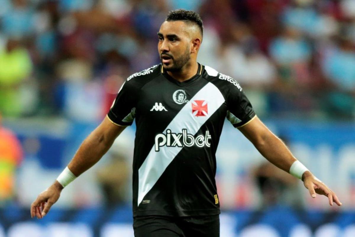 French midfielder Dimitri Payet gestures during the Brasileirao Seria A football match against Bahia at the Itaipava Arena Fonte Nova in Salvador, Brazil on September 3, 2023. ARISSON MARINHO / AFP