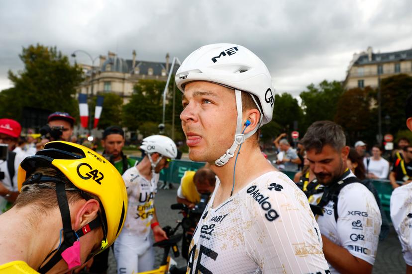 Belgian Florian Vermeersch of UAE Team Emirates-XRG is pictured after stage 21 of the 2026 Tour de France cycling race, a stage of 130km from Thoiry to Paris Champs-Elysees , on Sunday 26 July 2026. The 113th edition of the Tour de France starts on Saturday 4 July in Barcelona, Spain, and will finish in Paris, France on the 26th of July. BELGA PHOTO POOL LUCA BETTINI