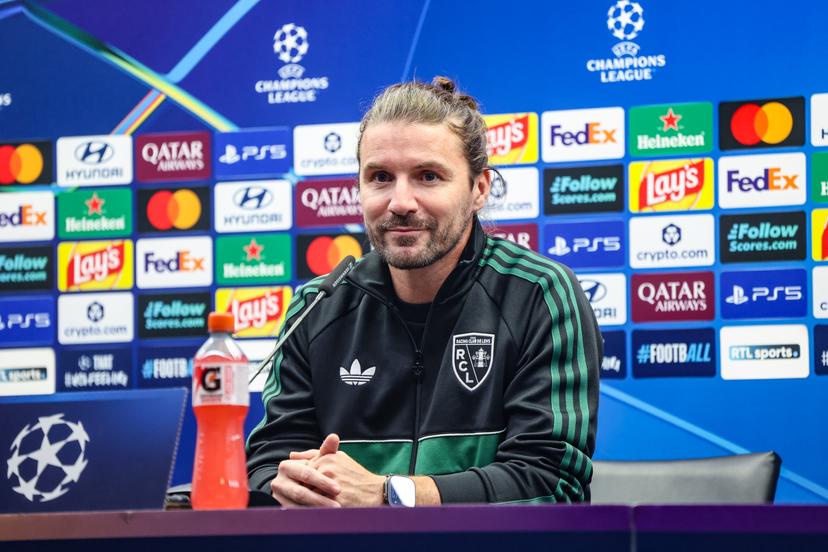 Lens' head coach Yannick Cahuzac pictured during a press conference of French soccer team Racing Club de Lens, Tuesday 20 October 2026 in Brugge. The team is preparing for the third game in the UEFA Champions League league phase against Club Brugge tomorrow. BELGA PHOTO BRUNO FAHY