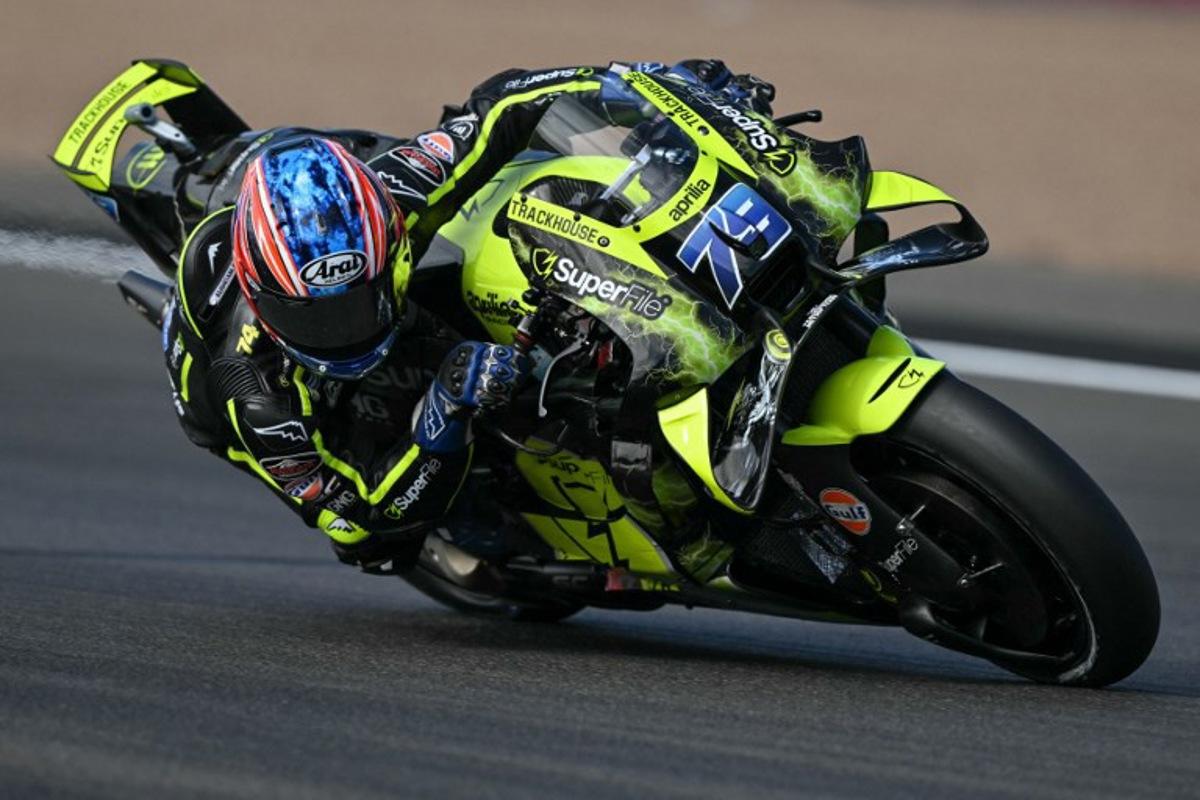 Trackhouse MotoGP's Japanese rider Ai Ogura takes part in the warm-up session ahead of the MotoGP British Grand Prix at Silverstone circuit, central England on August 9, 2026. Glyn KIRK / AFP