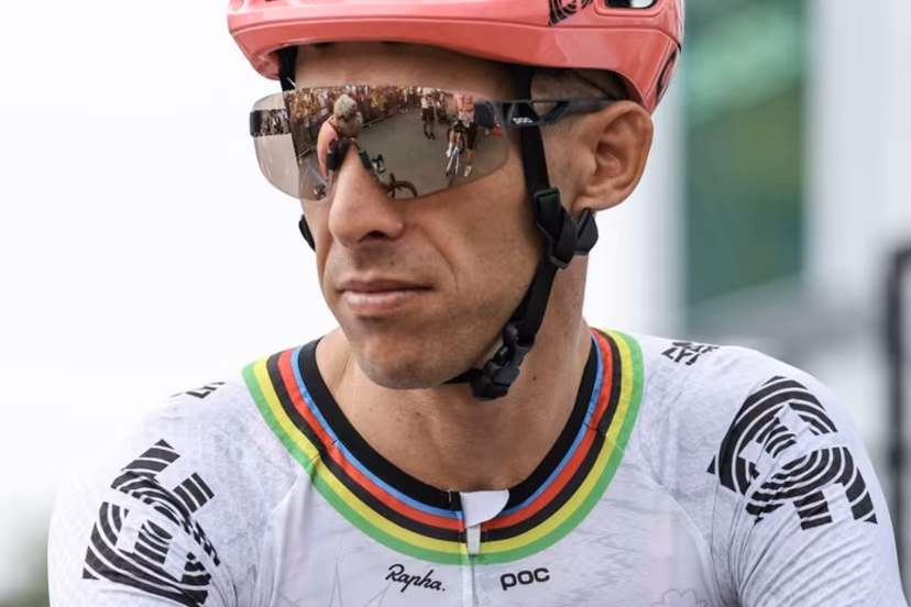 EF Education - EasyPost team's Portuguese rider Rui Costa looks on at the start of the 3rd stage of the 111th edition of the Tour de France cycling race, 230,5 km between Piacenza and Turin, on July 1, 2024.  Thomas SAMSON / AFP