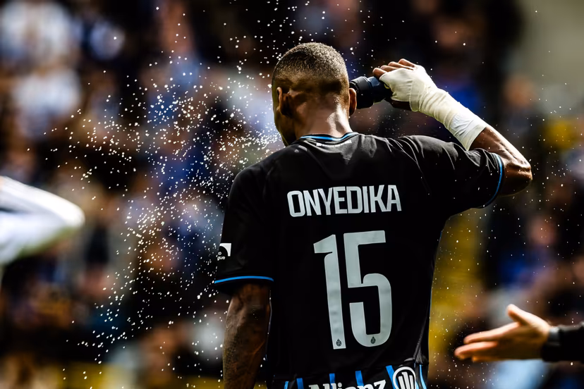 Club's Raphael Onyedika pictured during a soccer match between Club Brugge and RSCA Anderlecht, Monday 06 April 2026 in Brugge, on the first day of the Champion's Play-off (PO1) of the 2025-2026 'Jupiler Pro League' first division of the Belgian championship. BELGA PHOTO BRUNO FAHY