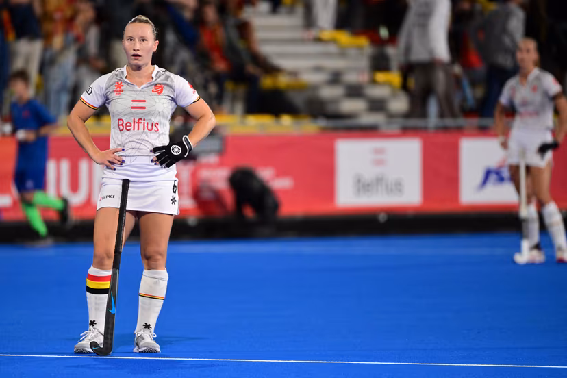 Belgium's Charlotte Englebert pictured after a field hockey game between Belgian national team Red Panthers and Spain during the group stage of the women's 2026 Hockey World Cup, on Tuesday 18 August 2026, in Wavre. The 2026 edition of the Hockey World Cup takes place in Belgium and The Netherlands from August 15 to August 30. BELGA PHOTO DIRK WAEM