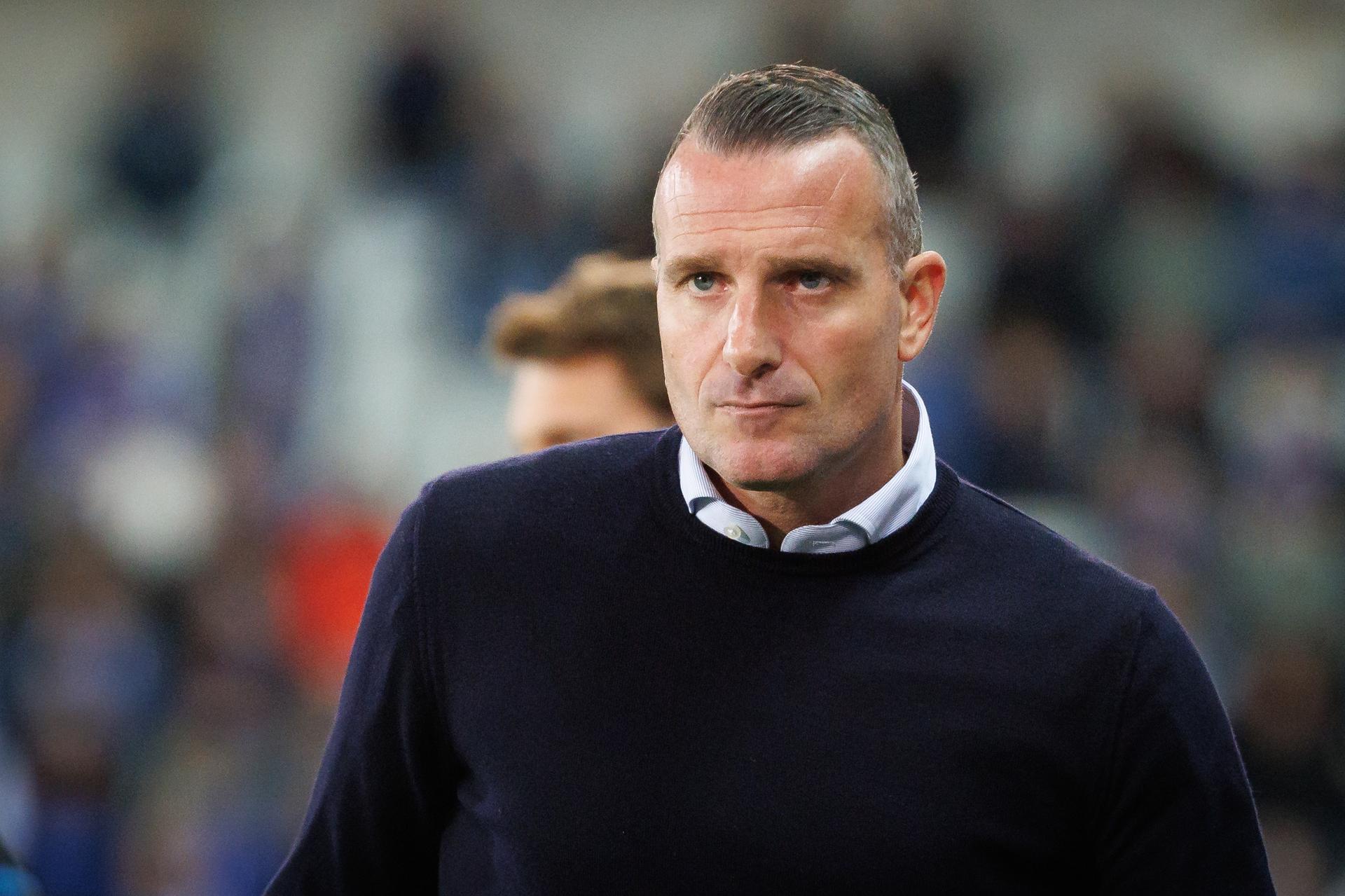 Club's head coach Nicky Hayen pictured during a soccer match between Club Brugge and KVC Westerlo, Wednesday 24 September 2025 in Brugge, a catch-up game of day 5 of the 2025-2026 'Jupiler Pro League' first division of the Belgian championship. BELGA PHOTO KURT DESPLENTER