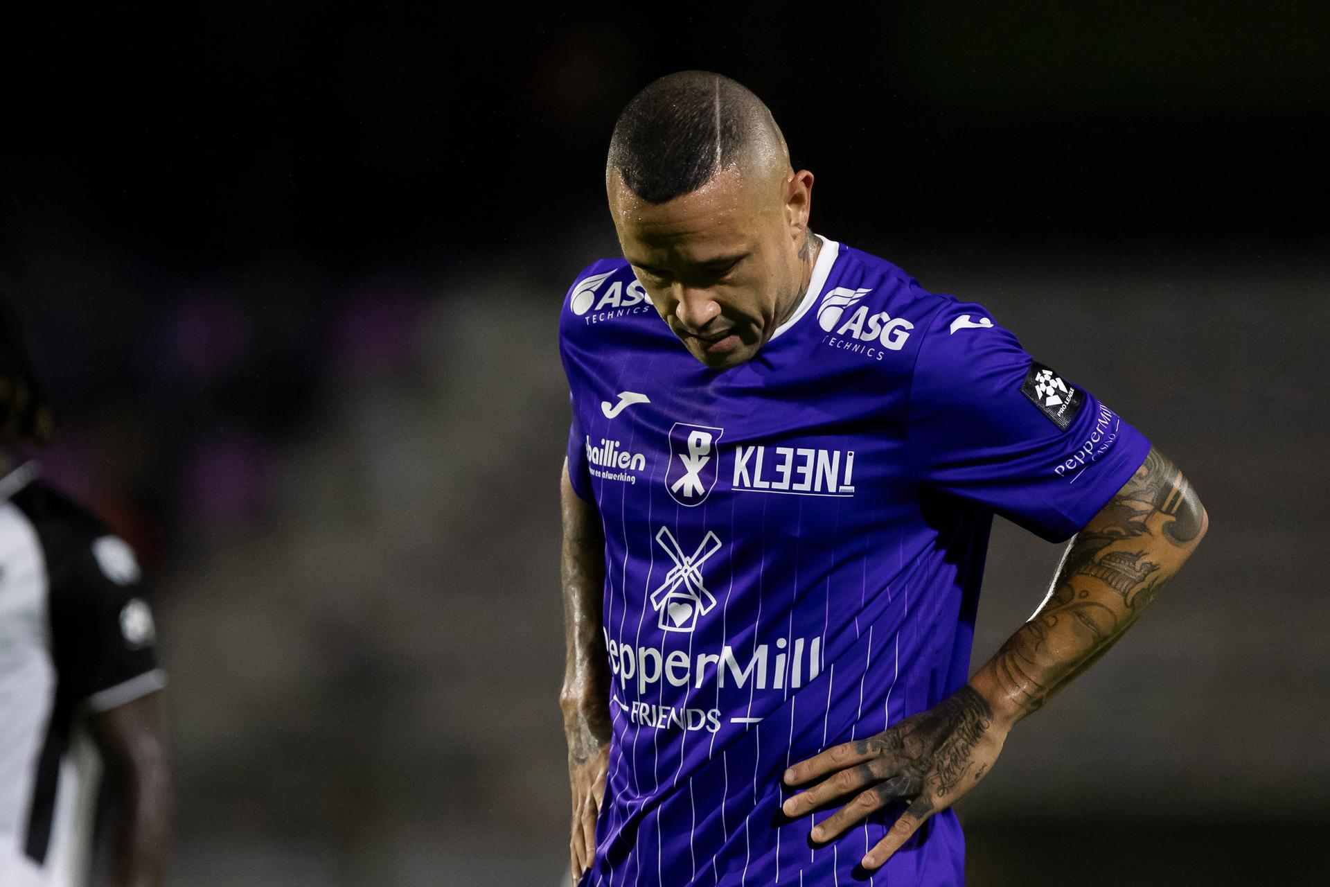 Patro Eisden's Radja Nainggolan pictured during a soccer match between Patro Eisden Maasmechelen and KAS Eupen, Sunday 13 September 2026 in Maasmechelen, on day 5 of the 2026-2027 'Challenger Pro League' second highest division of the Belgian championship. BELGA PHOTO KRISTOF VAN ACCOM