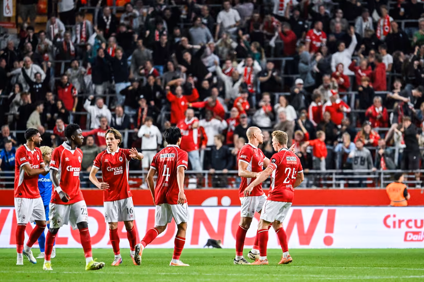Antwerp's Michael Frey celebrates after scoring during a soccer match between Royal Antwerp FC and KRC Genk, Saturday 22 August 2026 in Antwerp, on day 3 of the 2026-2027 'Jupiler Pro League' first division of the Belgian championship. BELGA PHOTO TOM GOYVAERT