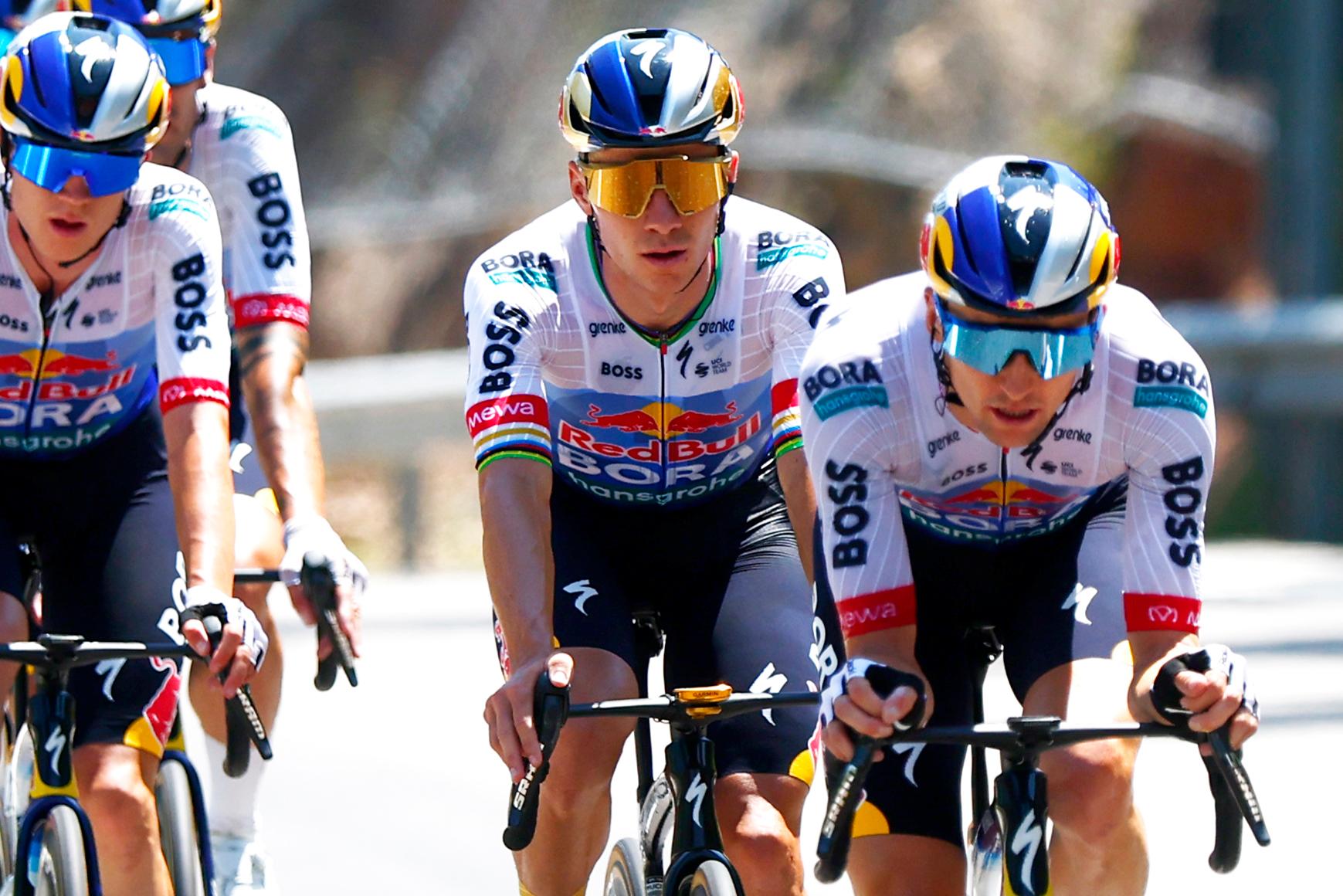 Belgian Remco Evenepoel of Red Bull-BORA-hansgrohe pictured in action during stage 3 of the 2026 Tour de France cycling race, a stage of 195,9km from Granollers, Spain, to Les Angles, France, Monday 06 July 2026. The 113th edition of the Tour de France starts on Saturday 4 July in Barcelona, Spain, and will finish in Paris, France on the 26th of July. BELGA PHOTO POOL LUCA BETTINI