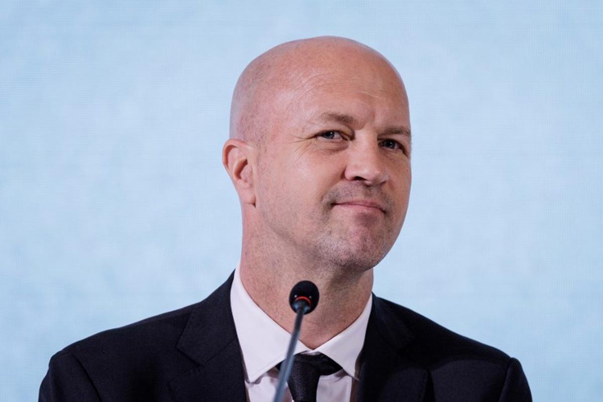 Netherlands' Jordi Cruyff, newly-appointed technical advisor of the Indonesian Football Association (PSSI), attends a press conference in Jakarta on March 11, 2025. Yasuyoshi CHIBA / AFP
