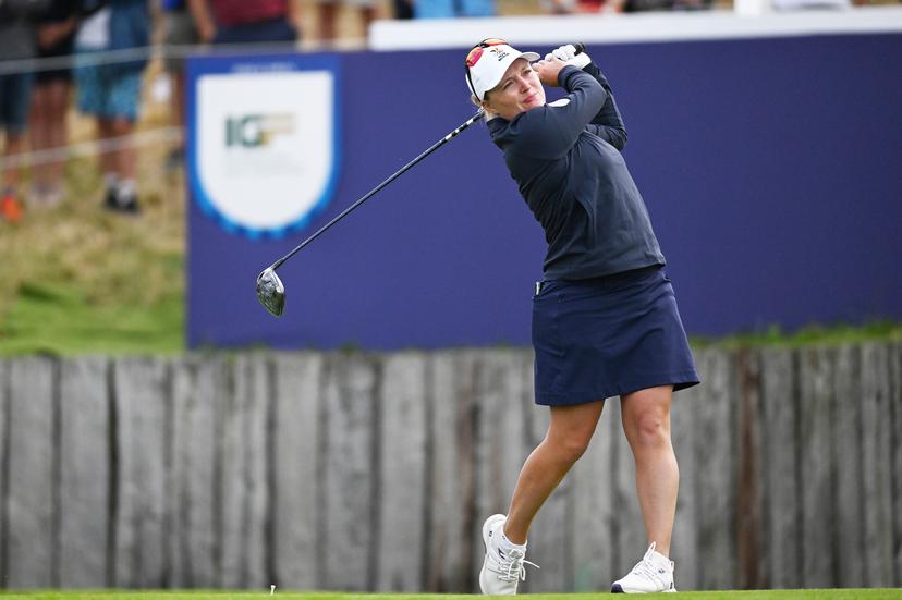 Belgian golfer Manon De Roey pictured in action during the first round of the Women's stroke play golf competition at the Paris 2024 Olympic Games, on Wednesday 07 August 2024 in Paris, France. The Games of the XXXIII Olympiad are taking place in Paris from 26 July to 11 August. The Belgian delegation counts 165 athletes competing in 21 sports. BELGA PHOTO ANTHONY BEHAR ** ** *** BELGIUM ONLY ***