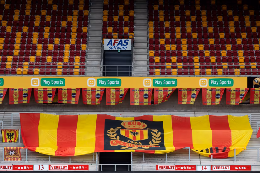 Illustration picture shows an empty stand at KV Mechelen's stadium before a soccer match between KV Mechelen and Cercle Brugge KSV, Saturday 22 August 2020 in Mechelen, on day 3 of the 'Jupiler Pro League' first division of the Belgian championship. BELGA PHOTO KRISTOF VAN ACCOM