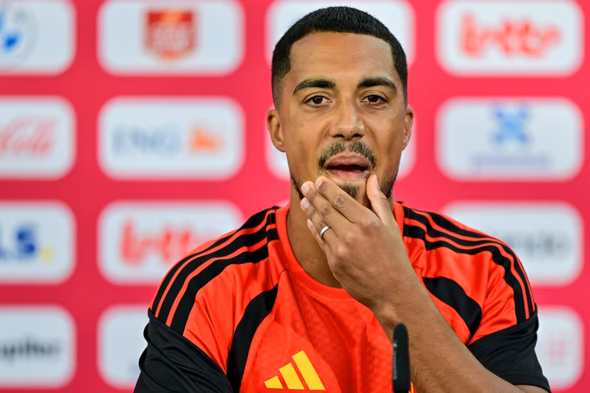 Belgium's Youri Tielemans pictured during a press conference of Belgian national soccer team Red Devils in their base camp, home of the Seattle Sounders, Renton, Seattle, USA, on Monday 22 June 2026. Yesterday the Devils played their second game in the group stage of the 2026 FIFA World Cup, a 0-0 draw against Iran. BELGA PHOTO DIRK WAEM