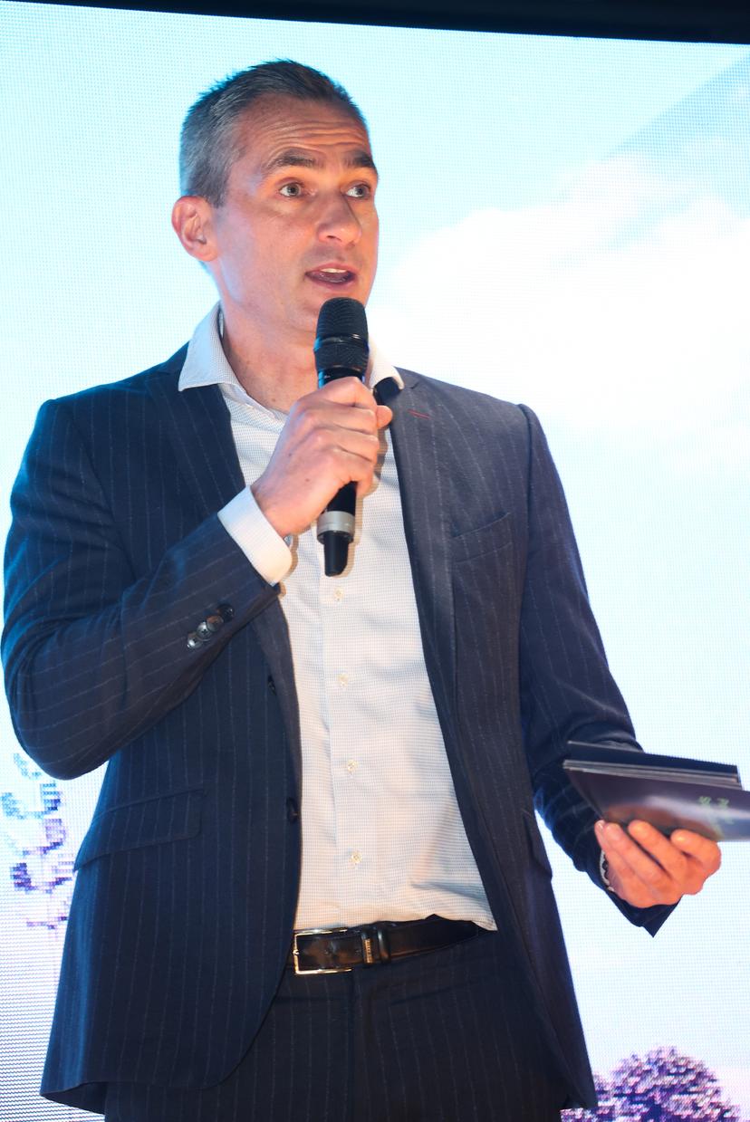 Pro League CEO Lorin Parys pictured during the 'Stadium Summit 2.0' meeting to discuss the stadiums used in Belgian professional soccer, Tuesday 18 November 2025 in La Louviere. BELGA PHOTO VIRGINIE LEFOUR