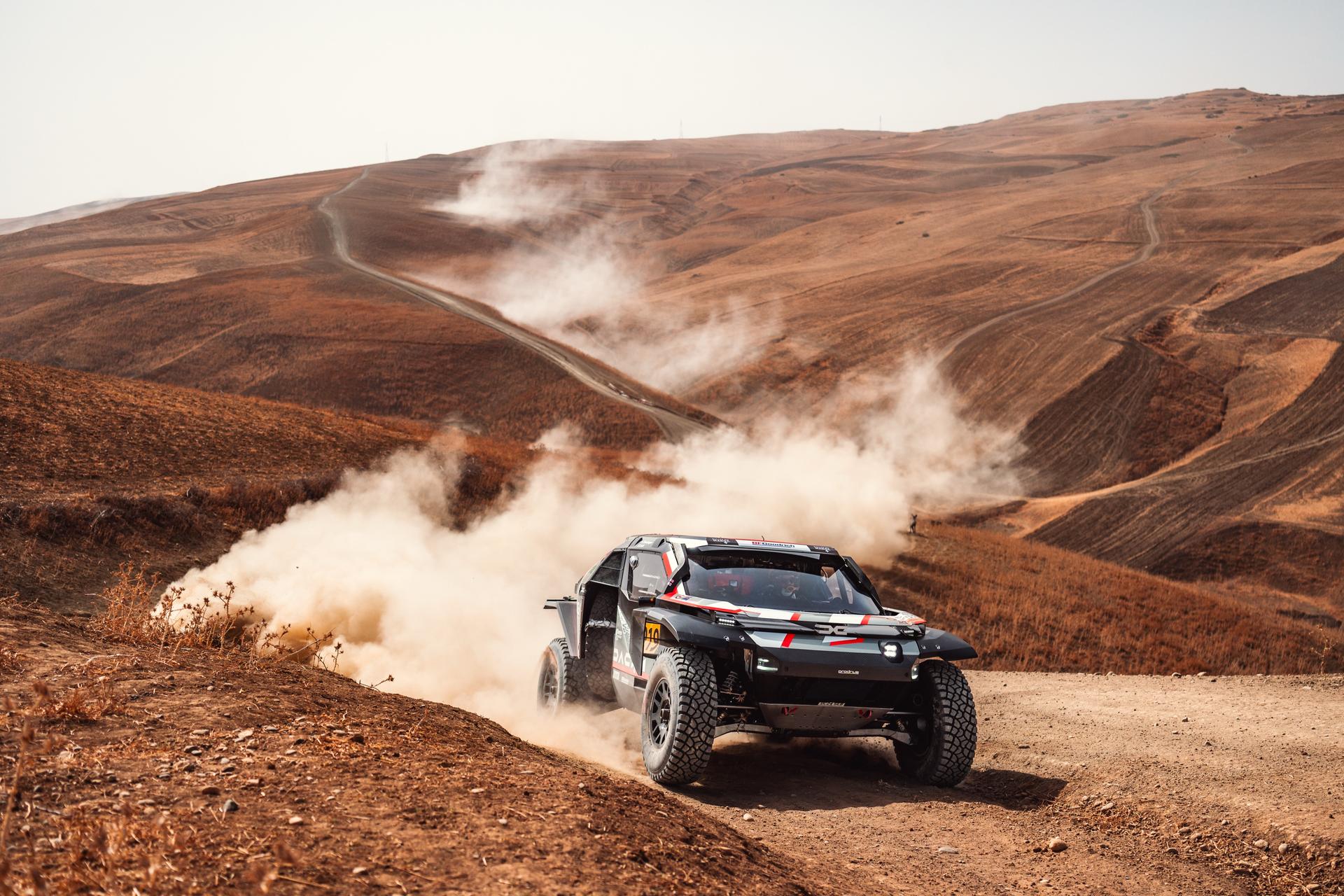 ATTENTION EDITORS - HAND OUT PICTURES - EDITORIAL USE ONLY - MANDATORY CREDIT 'DACIA SANDRIDERS CONTENT POOL' This handout picture, distributed by Eric Dupain on Sunday 12 October 2025, shows Sebastien Loeb and Edouard Boulanger pictured at the prologue of the Rally of Morocco in Fez, Morocco. BELGA PHOTO HANDOUT DACIA SANDRIDERS CONTENT POOL Belga and Belga Editorial Board decline all responsibility regarding the content of this picture.