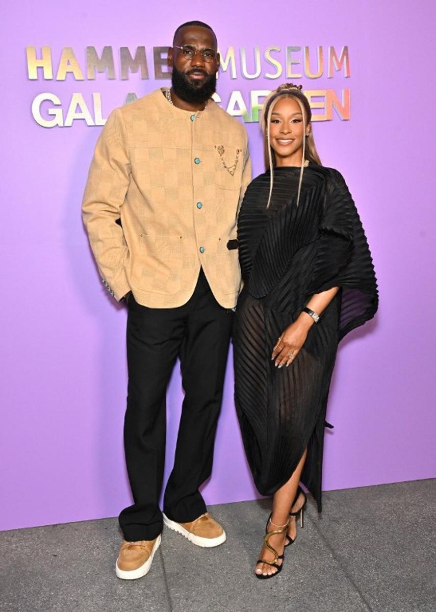 US professional basketball player LeBron James (L) and Savannah James attend the 20th Annual Hammer Museum Gala in the Garden at the Hammer Museum in Los Angeles, May 17, 2025. LISA O'CONNOR / AFP