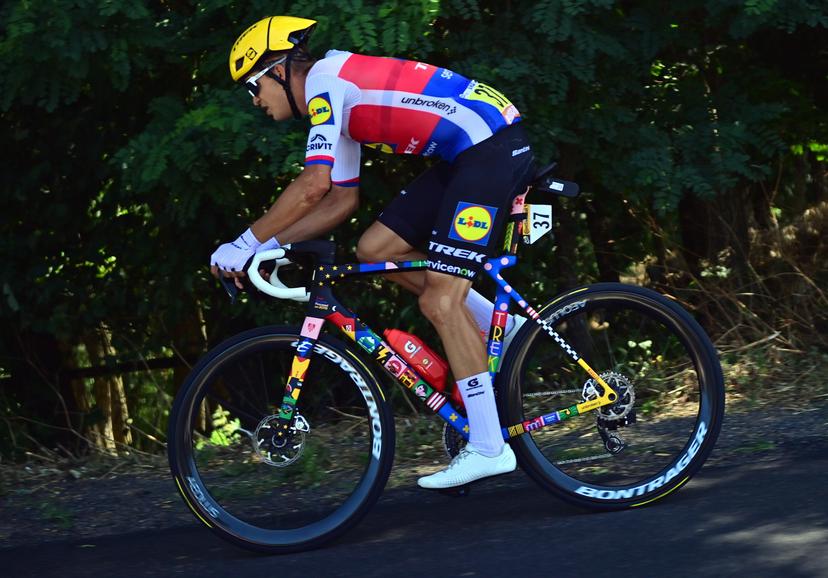 Czech Mathias Vacek of Lidl-Trek pictured in action during stage 18 of the 2026 Tour de France cycling race, a stage of 185km from Voiron to Orcieres-Merlette, on Thursday 23 July 2026. The 113th edition of the Tour de France starts on Saturday 4 July in Barcelona, Spain, and will finish in Paris, France on the 26th of July. BELGA PHOTO POOL PETE GODING