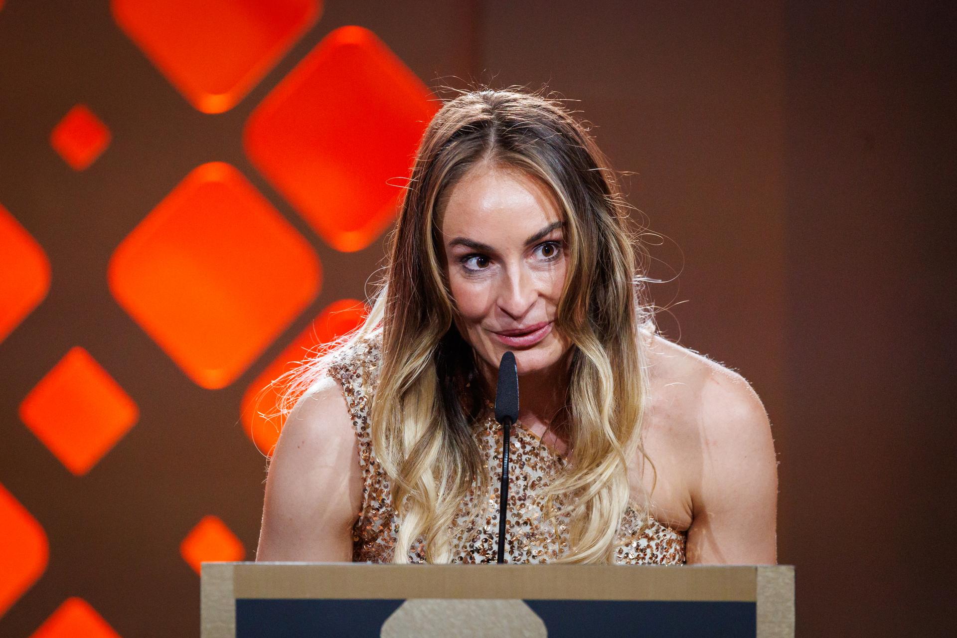 Red Flame Tessa Wullaert wins the Best Female Player award for the sixth time during the 72nd edition of the 'Golden Shoe' award ceremony, in Middelkerke, Sunday 11 January 2026. The Golden Shoe (Gouden Schoen / Soulier d'Or) is an award for the best soccer player of the Belgian Jupiler Pro League championship during the calendar year 2025. BELGA PHOTO KURT DESPLENTER