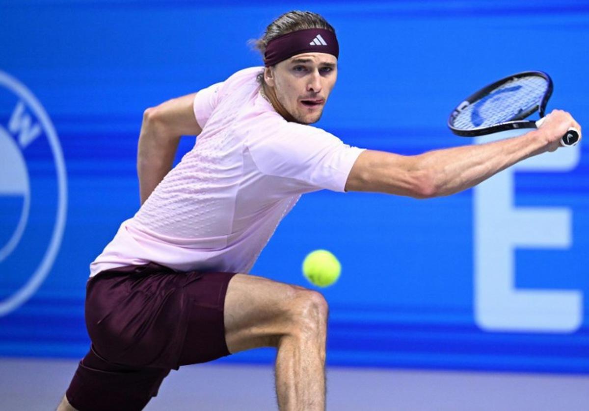 Germany's Alexander Zverev plays the ball to Netherland's Tallon Griekspoor (not pictured) at the Erste Bank Open 2026 ATP 500 tennis tournament in Vienna, Austria, on October 29, 2026. HELMUT FOHRINGER / APA / AFP
