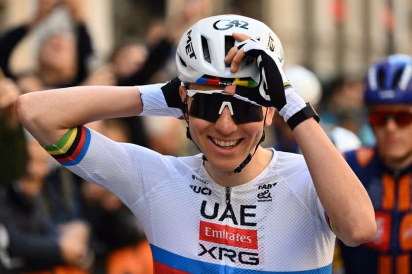 UAE Team Emirate's Slovenian rider Tadej Pogacar is pictured before the Milan - Sanremo one-day classic cycling race, in Pavia, on March 21, 2026. Marco BERTORELLO / AFP