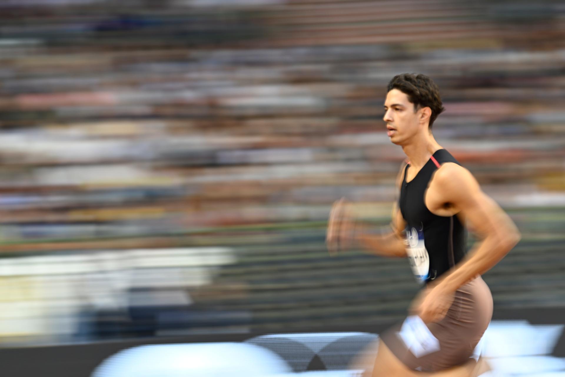 Belgian Jonathan Sacoor pictured in action during the 400m race, at the 50th edition of the Memorial Van Damme Diamond League athletics event in Brussels, Friday 4 September 2026. BELGA PHOTO JASPER JACOBS