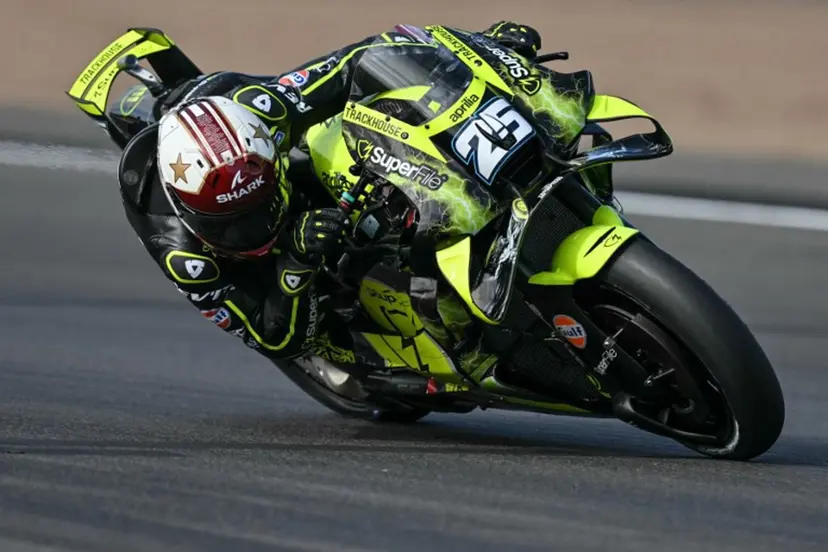 Trackhouse MotoGP's Spanish rider Raul Fernandez takes part in the warm-up session ahead of the MotoGP British Grand Prix at Silverstone circuit, central England on August 9, 2026. Glyn KIRK / AFP