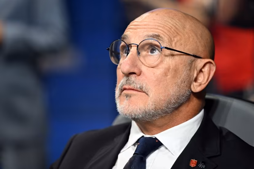 Spain's head coach Luis de la Fuente looks on ahead of the 2026 World Cup Group H football match between Spain and Cape Verde at the Atlanta Stadium in Atlanta on June 15, 2026. ROBERTO SCHMIDT / AFP