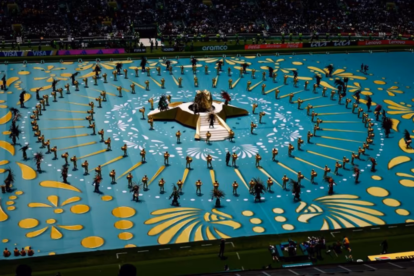 Artists perform during the opening ceremony ahead of the 2026 World Cup Group A football match between Mexico and South Africa at the Mexico City Stadium in Mexico City on June 11, 2026. Rodrigo OROPEZA / AFP