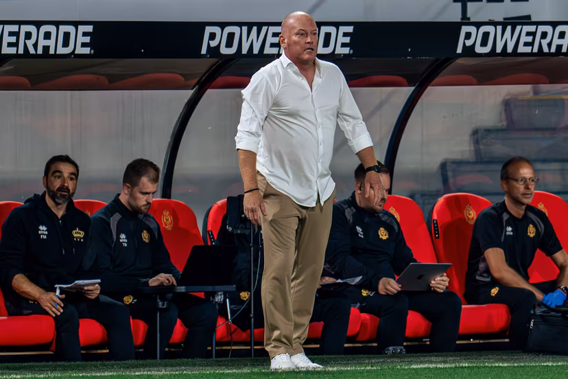 Mechelen's head coach Frederic Fred Vanderbiest and +pictured during a soccer match between KV Mechelen and RSC Anderlecht, Friday 11 September 2026 in Mechelen, on day 5 of the 2026-2027 'Jupiler Pro League' first division of the Belgian championship. BELGA PHOTO EMILE WINDAL