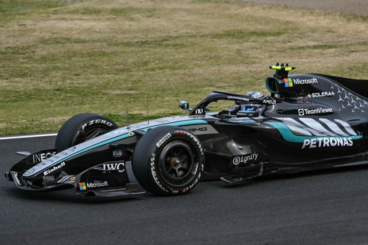 Mercedes' Italian driver Kimi Antonelli drives during the Formula One Japanese Grand Prix at the Suzuka circuit in Suzuka, Mie prefecture on March 29, 2026. ANDREW CABALLERO-REYNOLDS / AFP