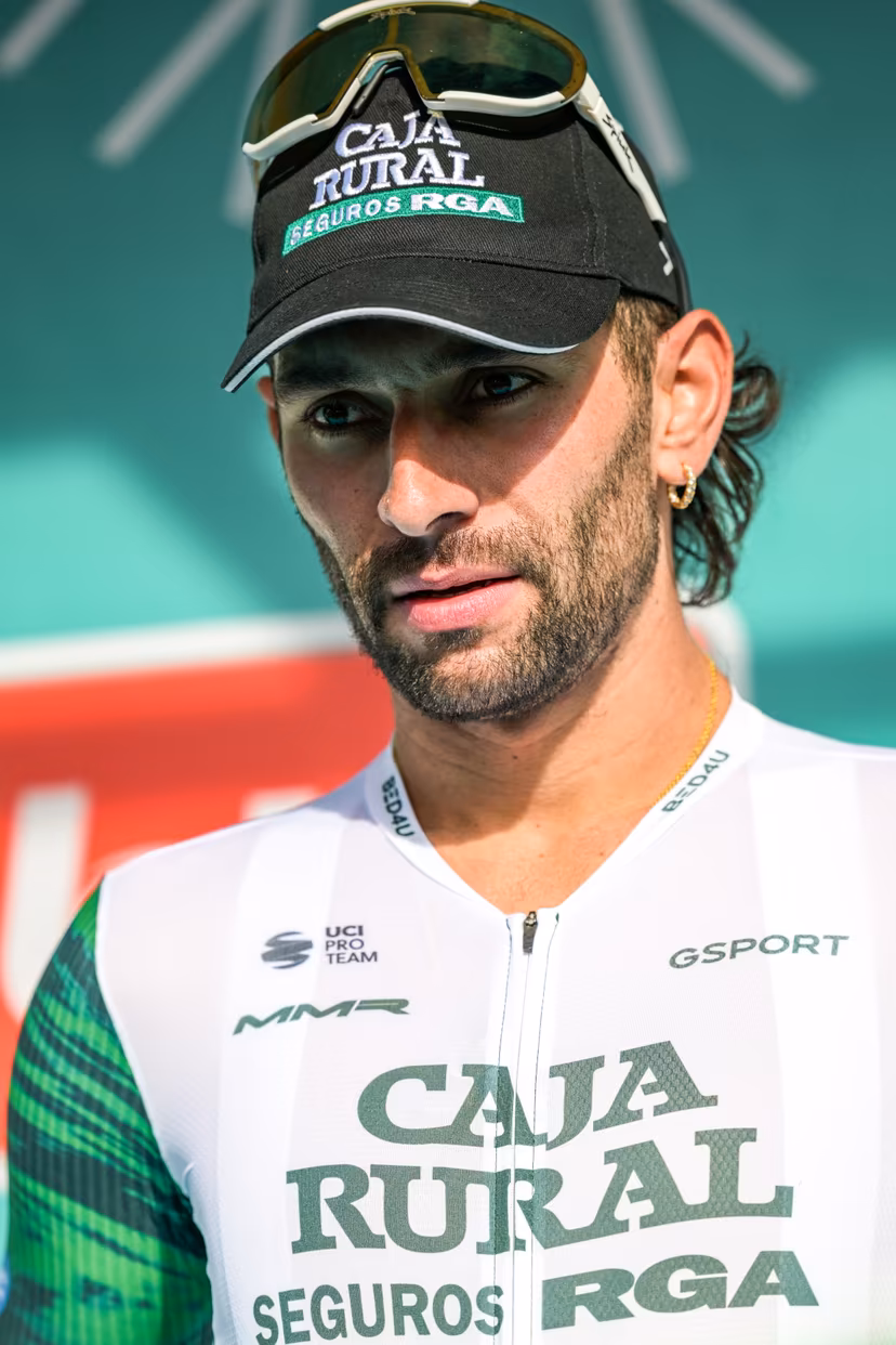 Colombian Fernando Gaviria Rendon of Caja Rural-Seguros RGA pictured on the podium after the 'Ronde Van Limburg' one day cycling race, from Hasselt to Tongeren-Borgloon (178,4 km) on Wednesday 15 April 2026. BELGA PHOTO DAVID PINTENS