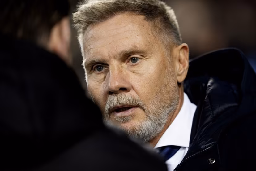 RC Genk's German coach Thorsten Fink is seen during the UEFA Europa League football match between FC Midtjylland and RC Genk in Herning, Denmark on December 11, 2025. Bo Amstrup / Ritzau Scanpix / AFP