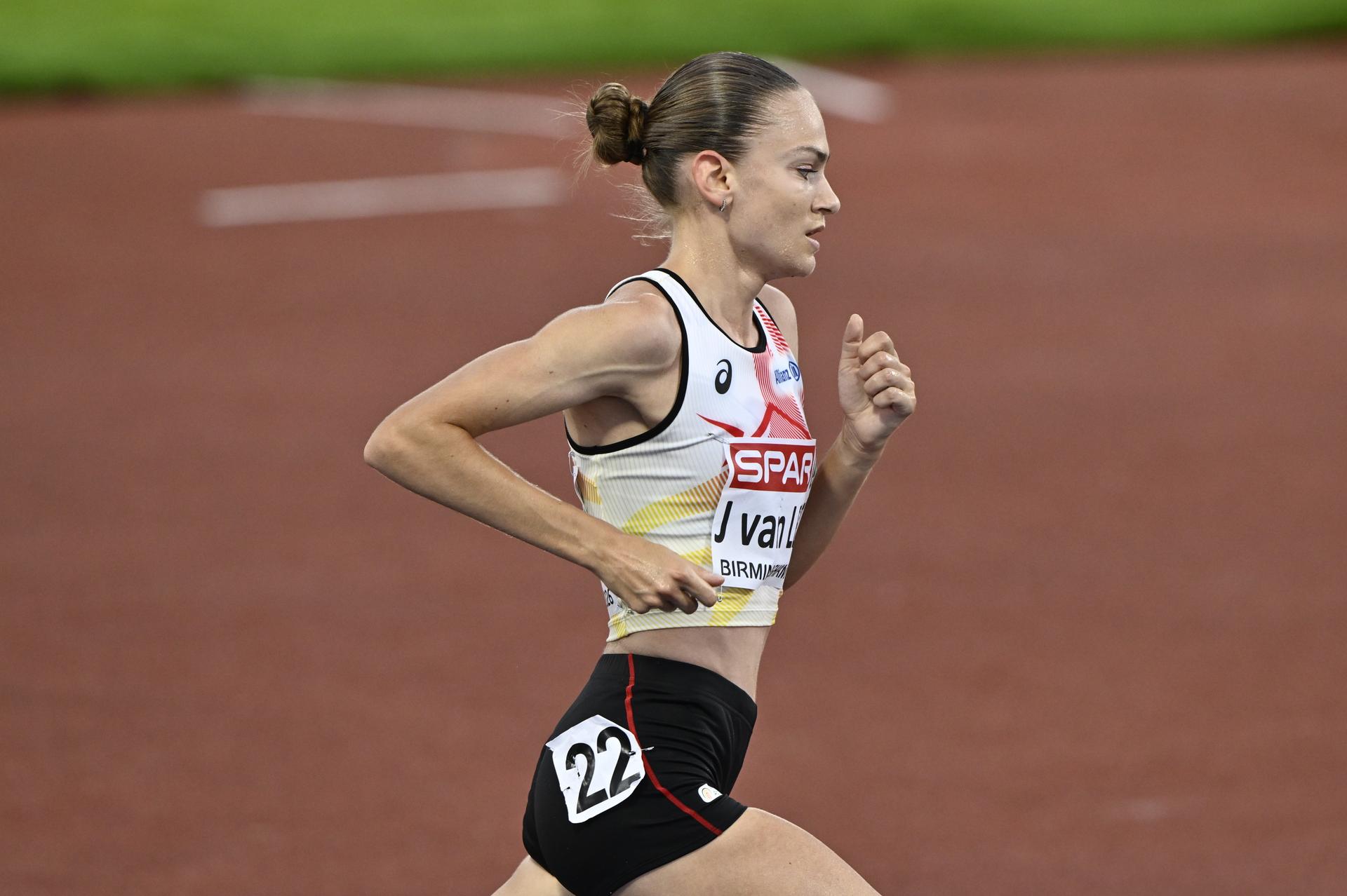 Belgian Jana Van Lent pictured in action during the women's 10.000m race on the fifth day of the European Athletics Championships (August 10-18) in Birmingham, United Kingdom, on Friday 14 August 2026. BELGA PHOTO ERIC LALMAND