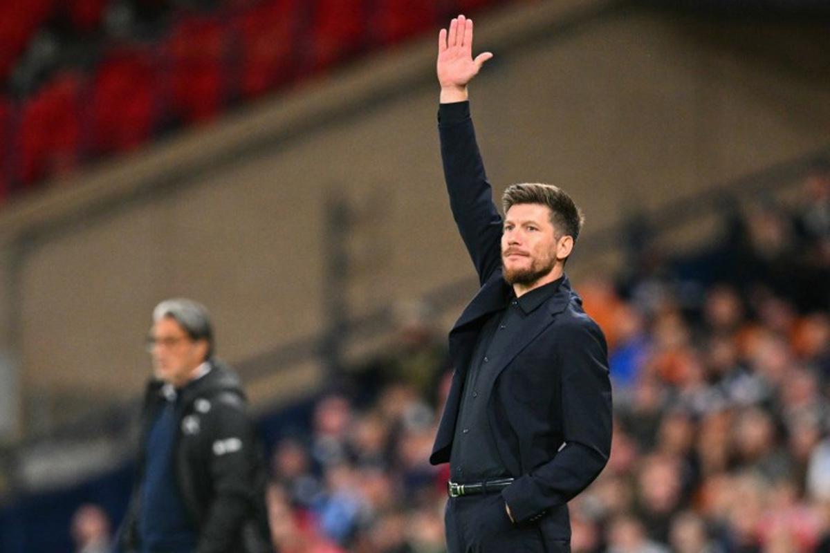 Scotland's Belgian head coach Sebastien Pocognoli gestures on the touchline during the UEFA Nations League, League B, Group 1 match football match between Scotland and Switzerland at Hampden Park in Glasgow, Scotland on September 29, 2026. ANDY BUCHANAN / AFP