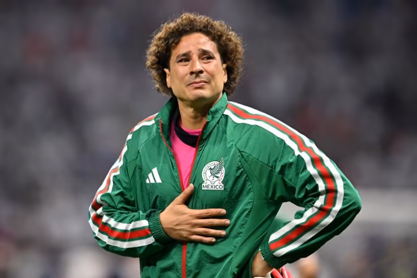 Mexico's goalkeeper #13 Guillermo Ochoa reacts after losing the 2026 World Cup round of 16 football match between Mexico and England at the Mexico City Stadium in Mexico City on July 5, 2026. CARL DE SOUZA / AFP