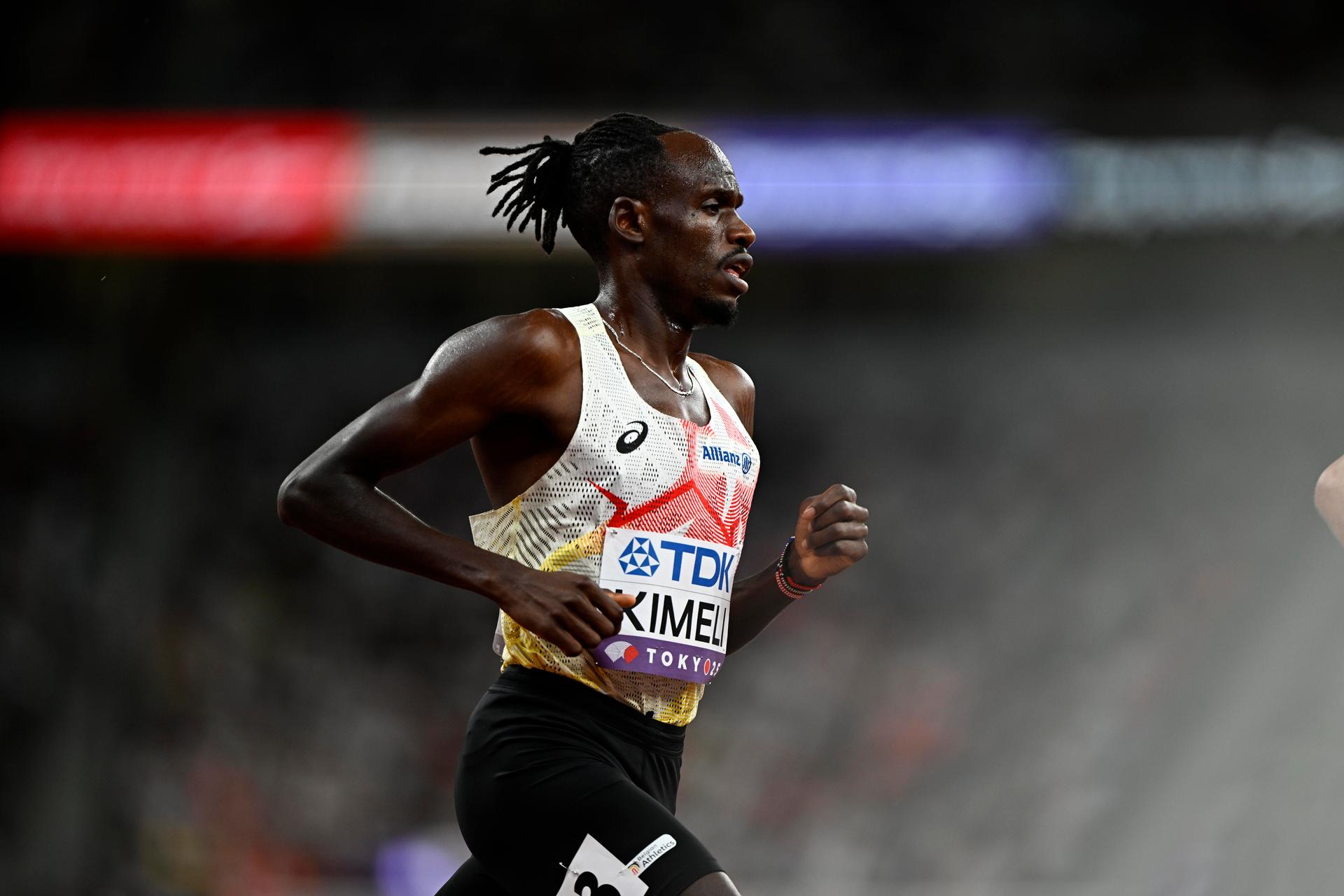 Belgian Isaac Kimeli pictured in action during the 5000m men final, at the World Athletics Championships in Tokyo, Japan, on Sunday 21 September 2025. The outdoor Worlds are taking place from 13 to 21 September. BELGA PHOTO JASPER JACOBS