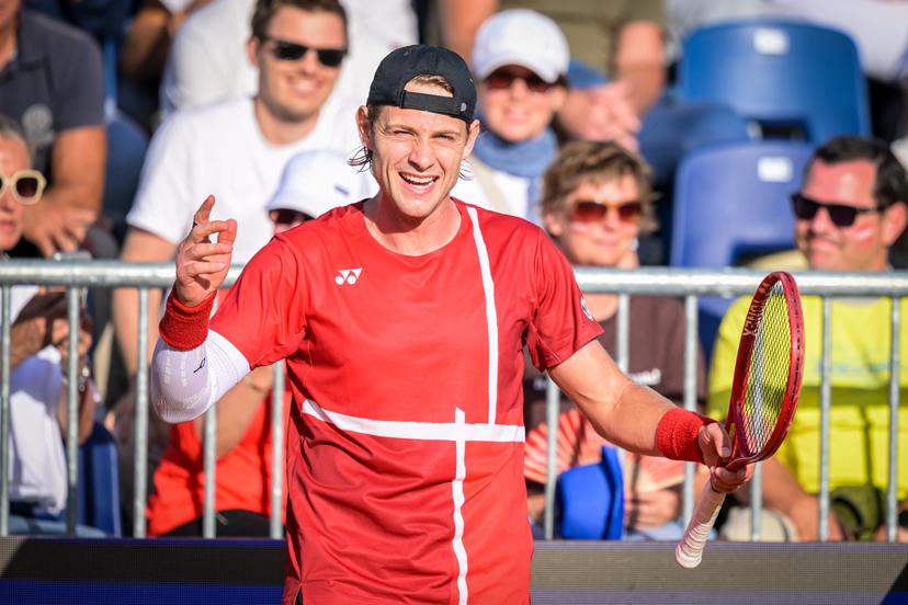 Belgian Zizou Bergs celebrates after scoring during a tennis match between Austrian Neumayer and Belgian Bergs, the second rubber in the tie between Austria and Belgium, qualifiers for the Davis Cup tournament, on Friday 18 September 2026 in Vienna, Austria. BELGA PHOTO DAVID PINTENS