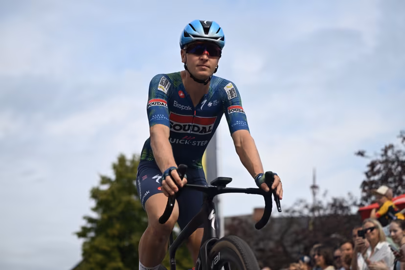 Belgian Tim Merlier of Soudal Quick-Step pictured at the elite race at the Belgian Gravel Championships, Sunday 16 August 2026 in Grobbendonk. BELGA PHOTO ELIAS ROM