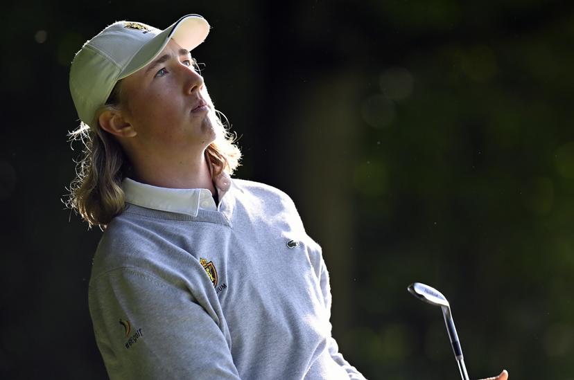 golf player Ryan Lundh pictured during the 'Golf to Paris' event organised by the BOIC-COIB Belgian olympic committee, Tuesday 4 October 2022, in La Tournette golf in Nivelles. BELGA PHOTO ERIC LALMAND