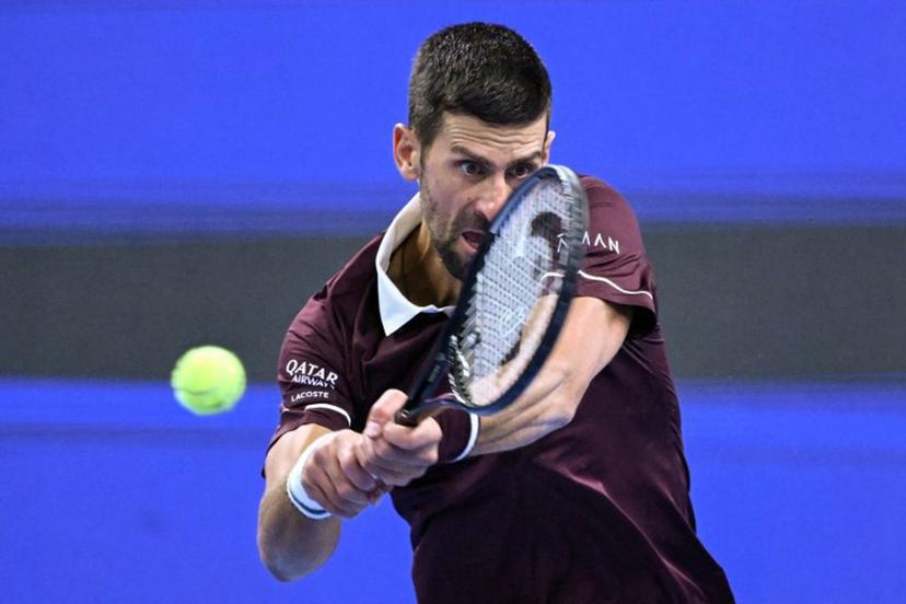 Serbia's Novak Djokovic hits a return to Portugal's Nuno Borges during their men's singles first round match at the China Open tennis tournament in Beijing on September 30, 2026. Adek BERRY / AFP