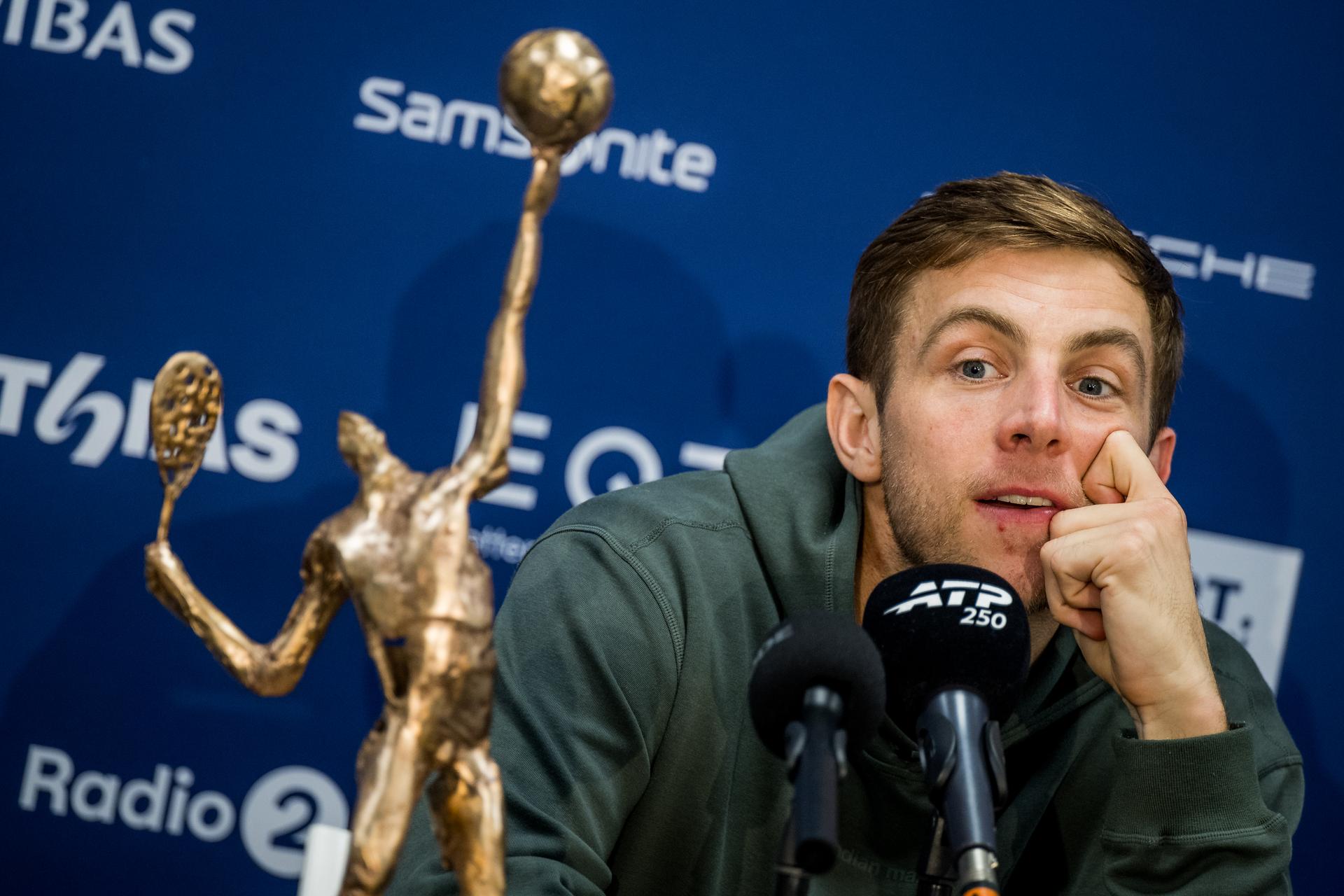 Tallon Griekspoor of the Netherlands talks to the press after the European Open ATP tennis tournament in Brussels, on Sunday 25 October 2026. This year's edition of the tournament is taking place from 17 to 25 October BELGA PHOTO JASPER JACOBS