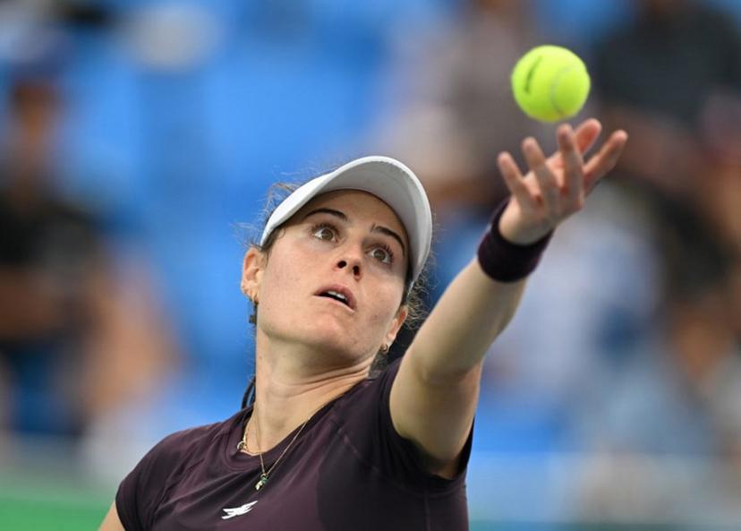 Kimberly Birrell of Australia serves against Anna Bondar of Hungary during their women's singles semi-final match at the Korea Open tennis championships in Seoul on September 26, 2026. Jung Yeon-je / AFP