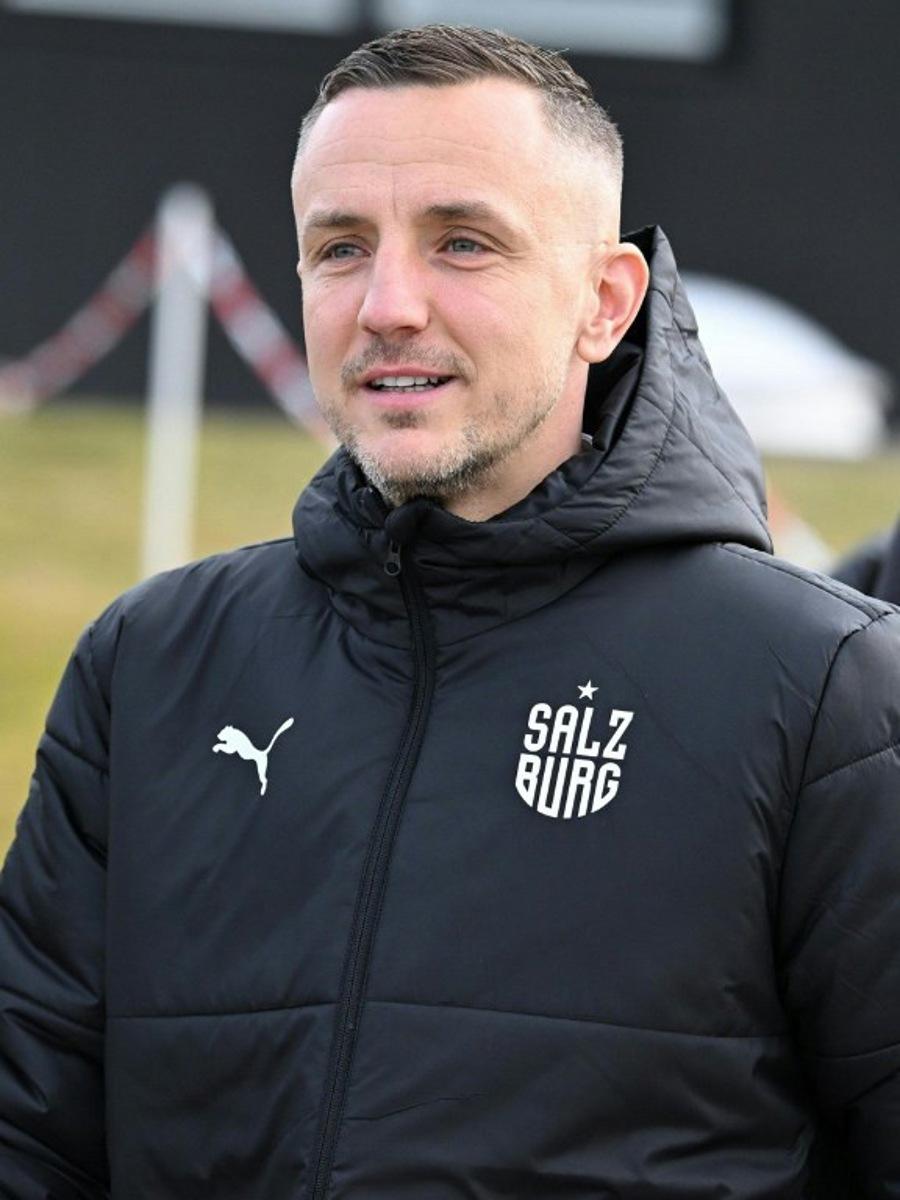 RB Salzburg's new head coach Daniel Beichler attends his club's training session in Salzburg's Taxham district, Austria, on February 18, 2026. BARBARA GINDL / APA / AFP