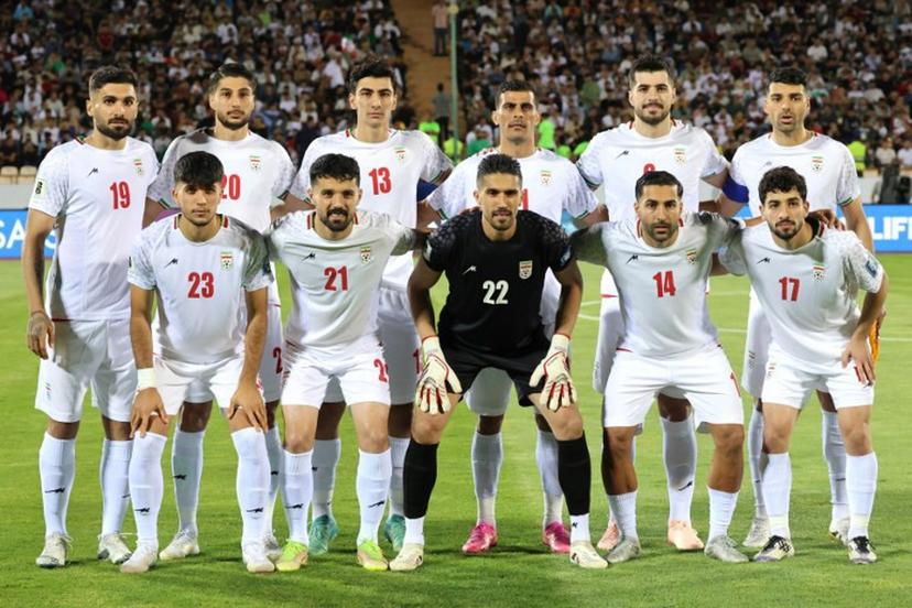 Iran's players pose for a team picture ahead of the FIFA World Cup 2026 Asia zone qualifiers group A football match between Iran and the North Korea at the Azadi Sports Complex in Tehran on June 10, 2025. ATTA KENARE / AFP