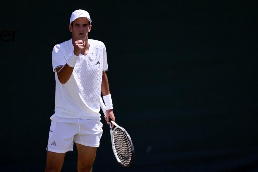 Spain's Rafael Jodar reacts as he plays against Spain's Pablo Carreno Busta during their men's singles second round tennis match on the fourth day of the 2026 Wimbledon Championships at The All England Lawn Tennis and Croquet Club in Wimbledon, southwest London, on July 2, 2026. Henry NICHOLLS / AFP