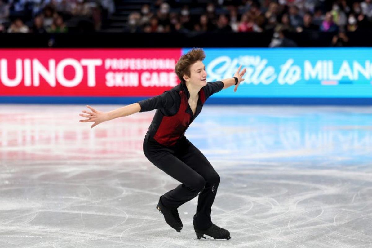 Belgium's Denis Krouglov competes in the Junior Men Short Program at the ISU Grand Prix of Figure Skating Final in Nagoya on December 4, 2025. PAUL MILLER / AFP