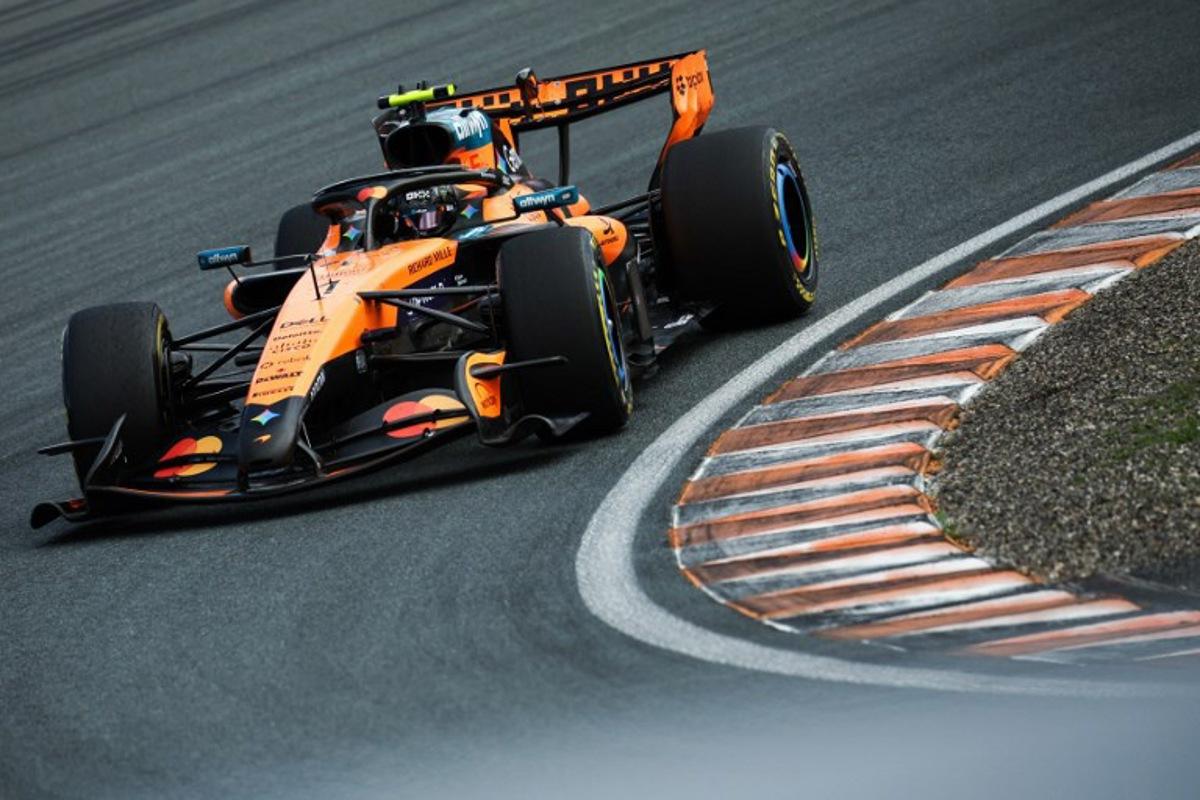 McLaren's British driver Lando Norris drives during the sprint race ahead of the Formula One Dutch Grand Prix at The Circuit Zandvoort, western Netherlands, on August 22, 2026. SIMON WOHLFAHRT / AFP