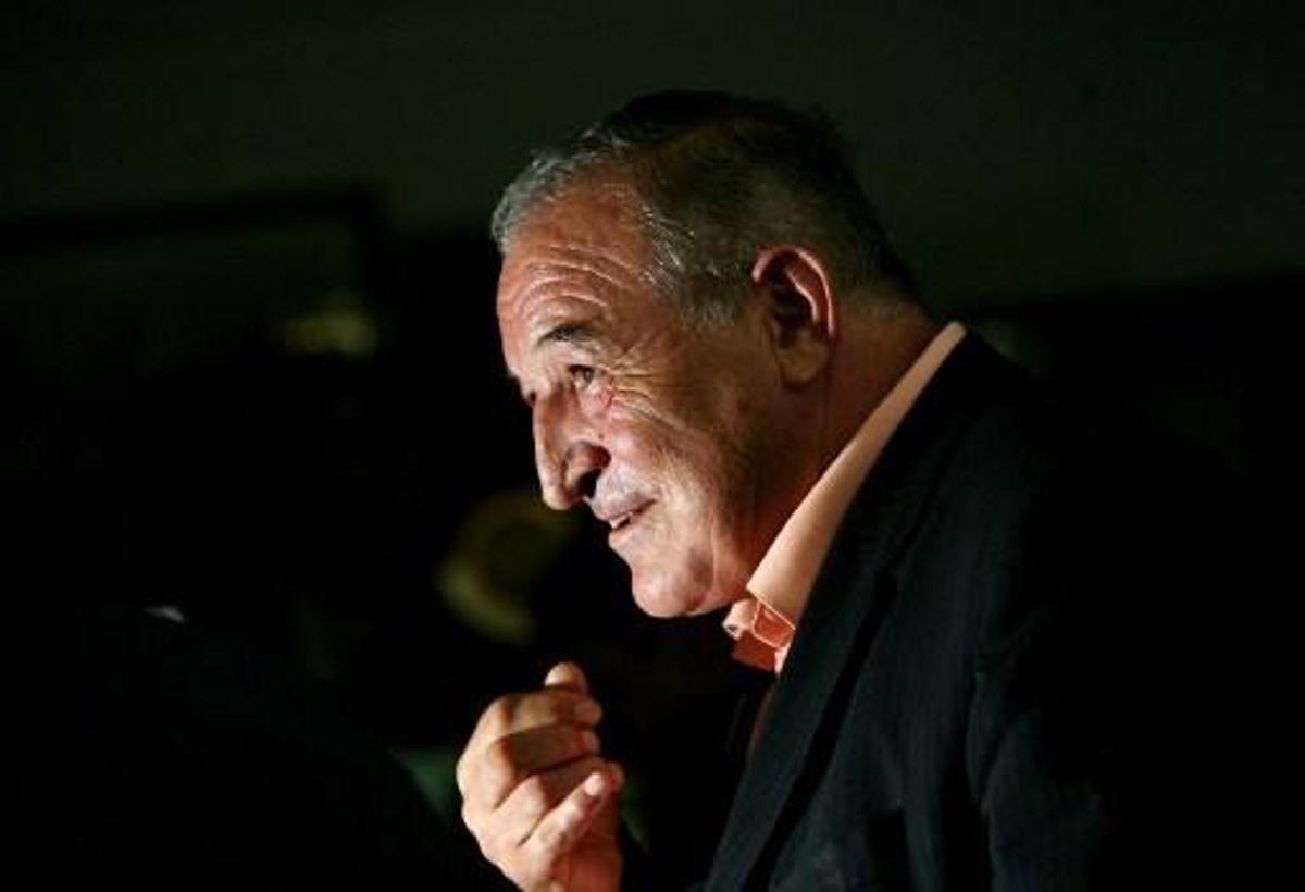 Dimitar Penev, Bulgaria's former national team coach, reacts after his first official news conference in Sofia, 07 August 2007. Today theBulgarian Football Union officialy confirmed that Dimitar Penev, who steered Bulgaria to the semi-finals of the 1994 World Cup in the United States and was reelected to leed Bulgarian national team on 30 July, 2007, is the new coach of the Bulgarian national team. AFP/PHOTO BORYANA KATSAROVA