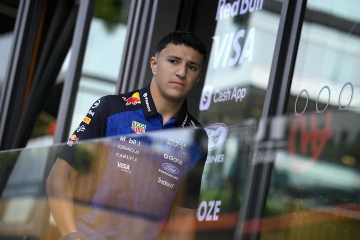 Red Bull Racing's French driver Isack Hadjar walks in the paddock of the Spa-Francorchamps circuit, two days ahead of the Belgian Formula 1 Grand Prix on July 17, 2026. JOHN THYS / AFP